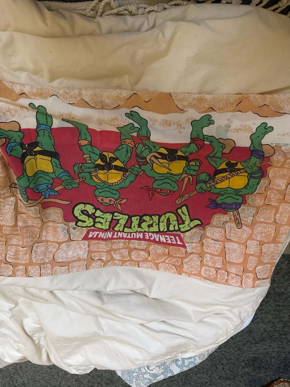 Vintage 1988 Teenage Mutant Ninja Turtles TMNT Standard Pillowcase